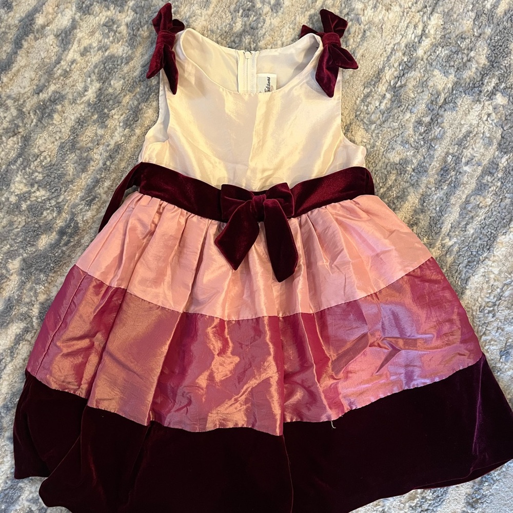 Rare Editions Elegant Pink and Burgundy Dress